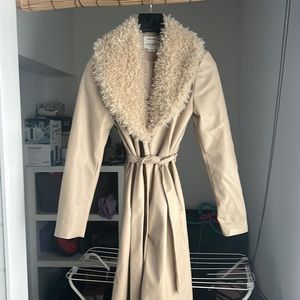 Noize X TEZZA & COLE Faux Leather & Sherpa Trench